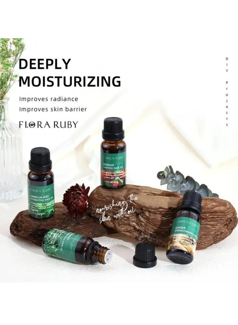 Flora Ruby زيت إكليل الجبل المغذي للشعر زيت إكليل الجبل الطبيعي النقي للشعر يقوي البشرة أكثر امتلاء وصحة للعناية بالبشرة يغذي الوجه فروة الرأس الجافة لعلاج تساقط الشعر زيت مصل زيت إكليل الجبل 20 مل - Image 2