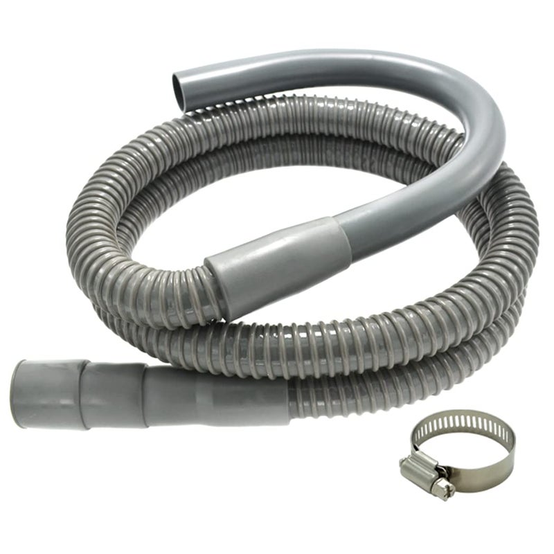 TT FLEX Universal Washing Machine Drain Hose - 6 Ft Discharge Hose With Long Hook - Corrugated And Flexible Washing Machine Hose Drain Replacement With Clamp - Image 1