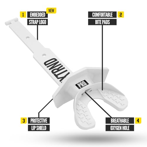 NXT NXTRND Nxtrnd Two Pro Football Mouth Guard, Permanent Strap, Fits Adult & Youth (White) - Image 2