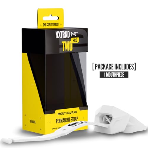 NXT NXTRND Nxtrnd Two Pro Football Mouth Guard, Permanent Strap, Fits Adult & Youth (White) - Image 4