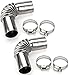 Fansoftiks 2Pcs Silver Stainless Steel Air Diesel Parking Heater Exhaust Pipe Tube Elbow Connector for Diesel Boat Heater 13cm Exhaust Pipes and Tips Emissions Replacement Parts24mmExhaust anddd Emissions - Image 2