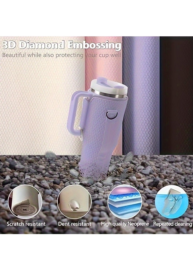 2 in 1 Water Bottle Holder with Pouch Pocket for Stanley 40 oz Tumbler, Water Bottle Carrier Bag for Stanley Cup Accessories, Water Bottle Sling Bag with Large Pouch  Strap for Phone, Cards, Key,3D  - Image 5