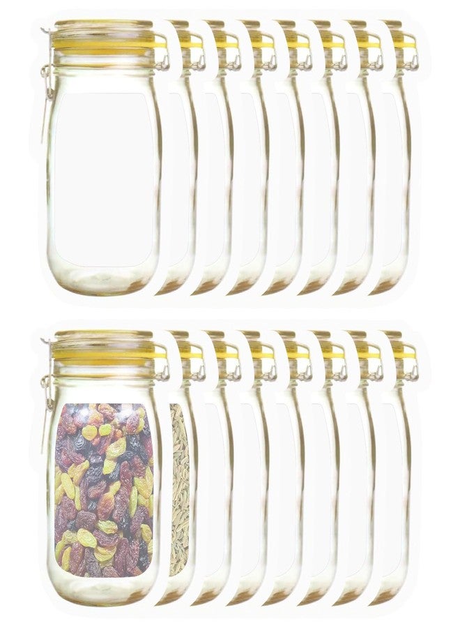 BEIDYLL 16Pcs Mason Jar Bags (5 oz) - Reusable Ziplock Seal, Leak-Proof Food Storage Bag for Kitchen, Travel, Camping & Picnics(Small) - Image 1