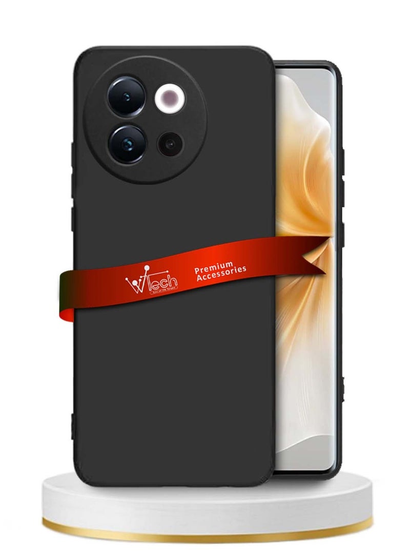 Wtech vivo V40 Lite 5G 2024 Soft Liquid Silicone Case Cover - Black - Image 1