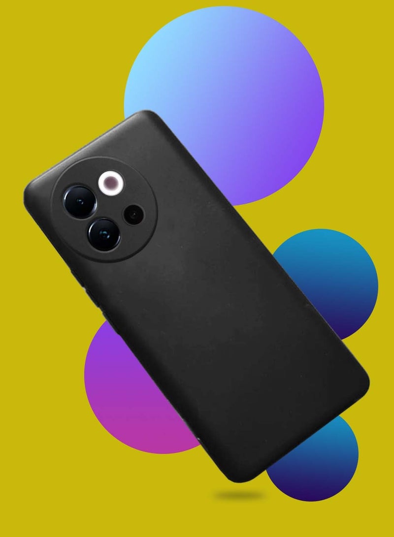 Wtech vivo V40 Lite 5G 2024 Soft Liquid Silicone Case Cover - Black - Image 2
