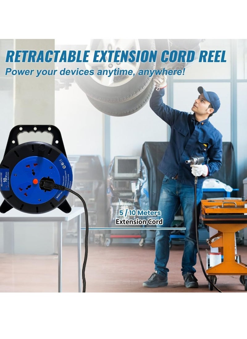 MODI Retractable 3 Way Extension Cord Reel - 5M | Cable Reel with Power Button for Home, Office | 2000 Watts Power Extension (5M  - Image 5