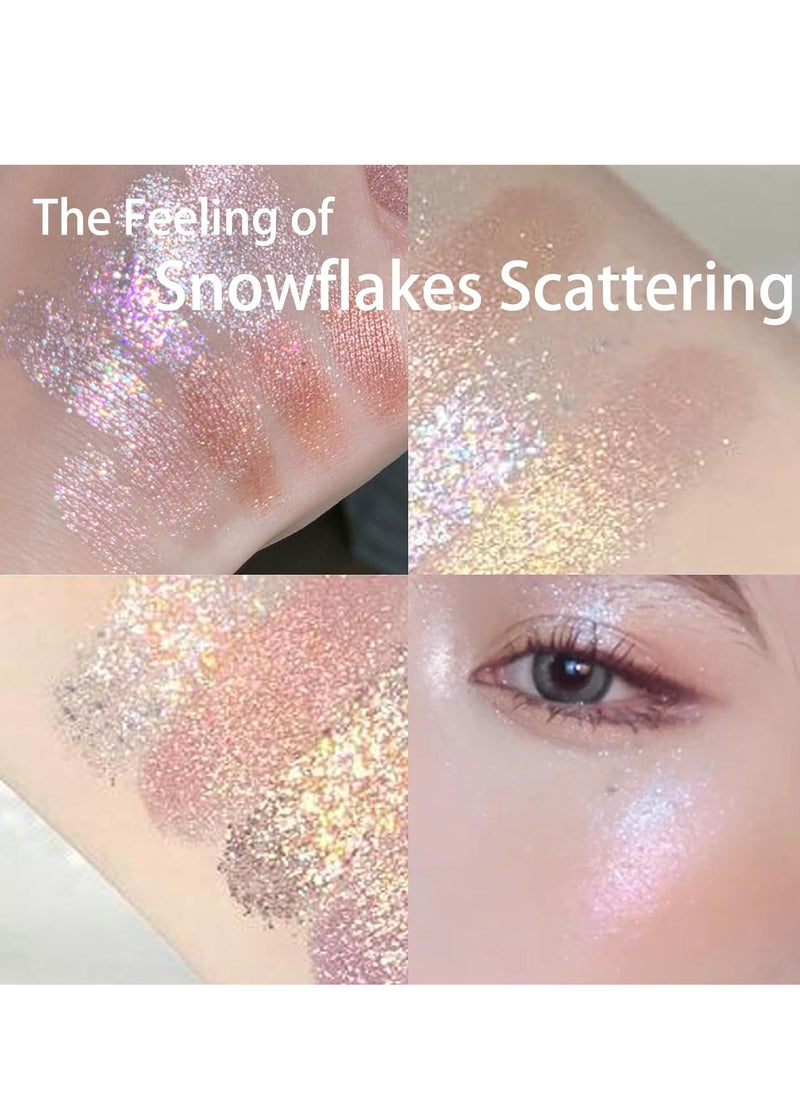 SYOSI Eyeshadow Palette, Shimmer Eye Shadow Pallets for Women, 9 Colour Glitter Eye Make-Up Palettes, Gold, White, Pink Highly p i gmented Eye Shadow Palette for Girls Make Up  - Image 4