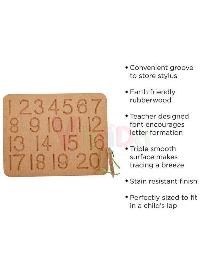 VikriDA Educational Tracing Wooden Board for Kids | Handwriting, Counting and Learning Slates for Children | Set of 4 | Varanmala, Big Alphabet and Numbers - Image 2