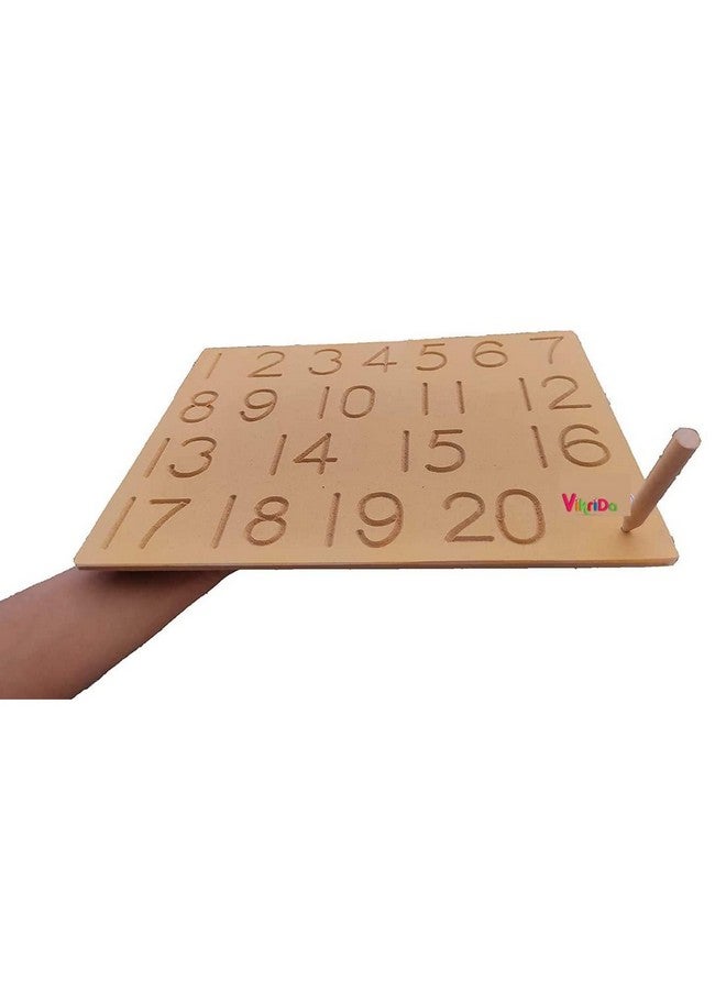 VikriDA Educational Tracing Wooden Board for Kids | Handwriting, Counting and Learning Slates for Children | Set of 4 | Varanmala, Big Alphabet and Numbers - Image 5