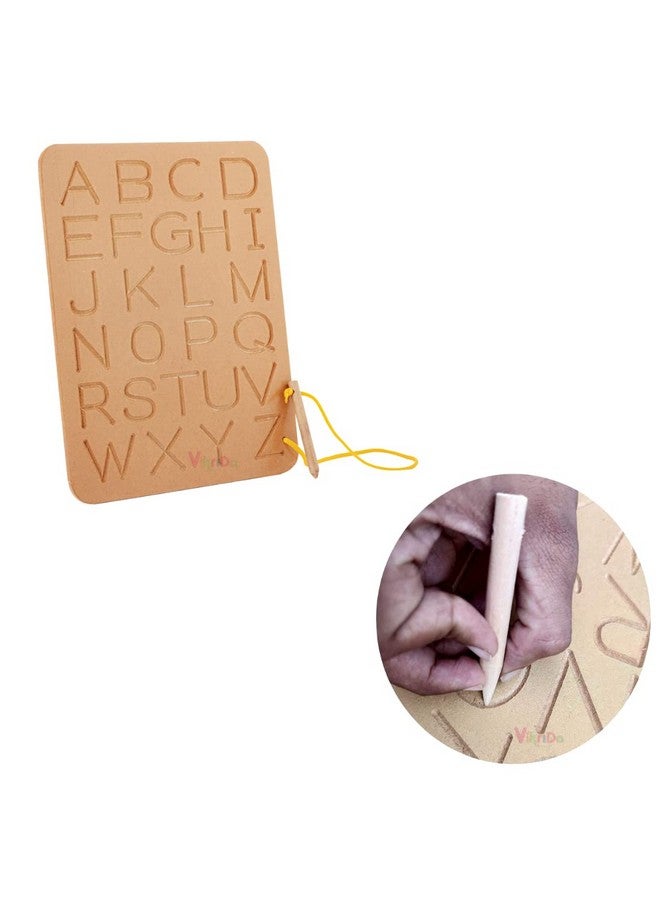 VikriDA Educational Tracing Wooden Board for Kids | Handwriting, Counting and Learning Slates for Children | Set of 4 | Varanmala, Big Alphabet and Numbers - Image 3