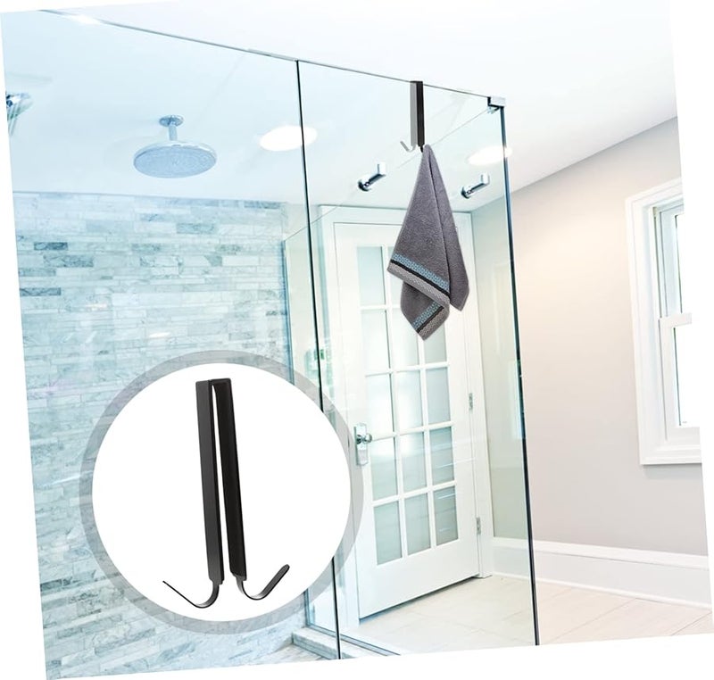 خطافات مزدوجة الجانب فوق الباب مثقوبة لتعليق المعاطف والمناشف في الحمام والمطبخ وغرفة النوم لتوفير المساحة - Image 3