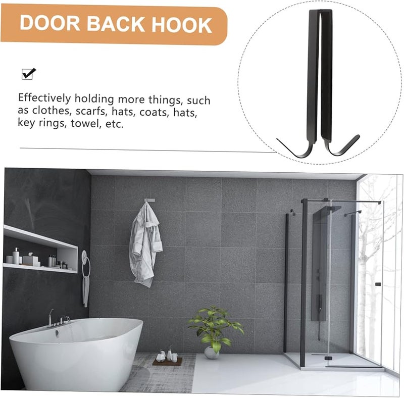 خطافات مزدوجة الجانب فوق الباب مثقوبة لتعليق المعاطف والمناشف في الحمام والمطبخ وغرفة النوم لتوفير المساحة - Image 4