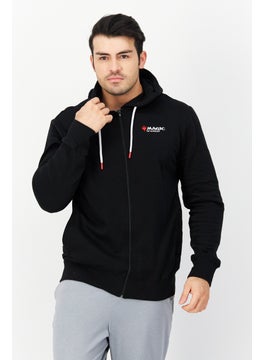 DIFUZED Men hooded Neck Graphic Print Long Sleeves Sweatshirt, Black Combo  - Image 1