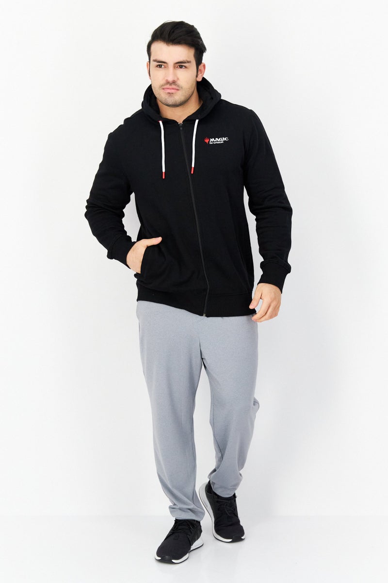 DIFUZED Men hooded Neck Graphic Print Long Sleeves Sweatshirt, Black Combo  - Image 4