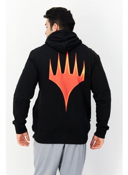 DIFUZED Men hooded Neck Graphic Print Long Sleeves Sweatshirt, Black Combo  - Image 3