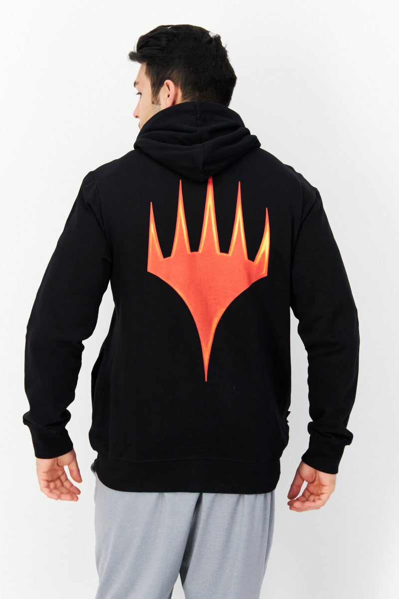 DIFUZED Men hooded Neck Graphic Print Long Sleeves Sweatshirt, Black Combo  - Image 3