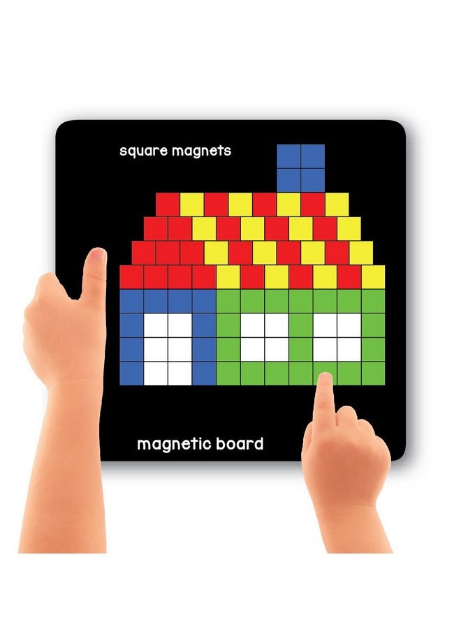 Play Panda - Play Panda Magnetic Puzzles Squares - 400 Colorful Magnets, 200 Puzzles, Magnetic Board, Display Stand - for Boys and Girls, 500 Pieces - Image 1