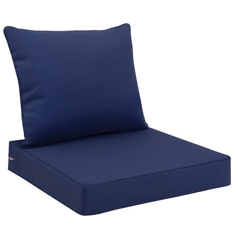 Favoyard Outdoor Seat Cushion Set 22 x 24 Inch Waterproof & Fade Resistant Patio Furniture Cushions with Removable Cover Deep Seat & Back Cushion with Tie Straps for Chair Sofa Couch - Image 1