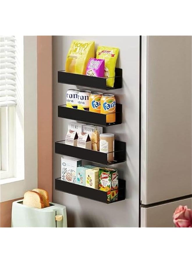HOOKOR Magnetic Spice Rack for Fridge Side Shelf Organizer,Metal Magnetic Fridge Shelf,Microwave Oven Shelf Magnetic,Refrigerator Organization and Storage,Space Saver Container for Apartment (Type A)  - Image 3
