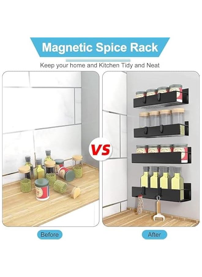 HOOKOR Magnetic Spice Rack for Fridge Side Shelf Organizer,Metal Magnetic Fridge Shelf,Microwave Oven Shelf Magnetic,Refrigerator Organization and Storage,Space Saver Container for Apartment (Type A)  - Image 5