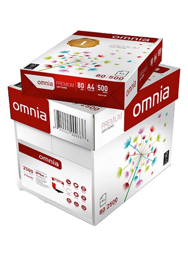 OMNIA 5 Packs Of Omnia Copy Paper - 80g – 2500 Sheets - Image 1