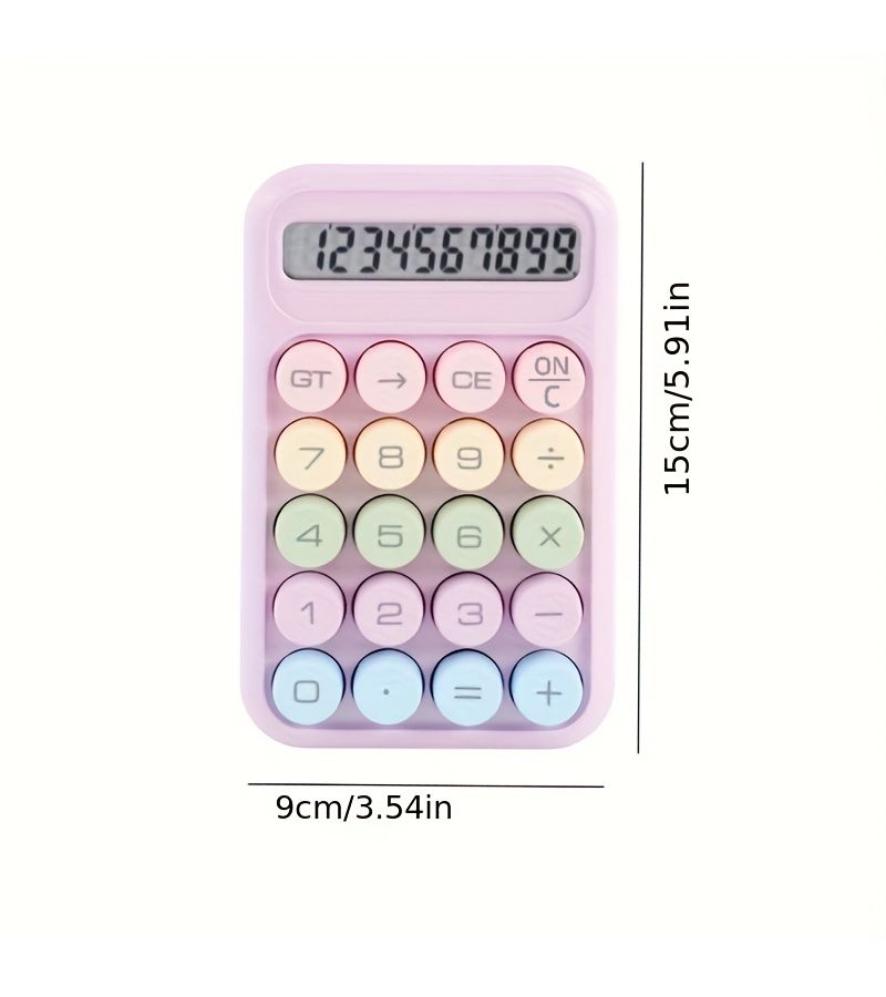 Purple Desktop Calculator Mechanical Keyboard 12 Digit LED Display - Image 3