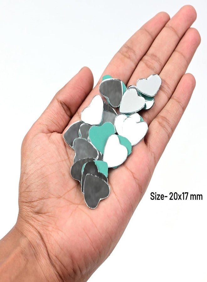 Embroiderymaterial Heart Shaped Shisha Mirrors for Lippan Art, Embellishments, Jewelry Making, and Crafts (100 Pack, 20 * 17 mm) (Heart Shape) - Image 2