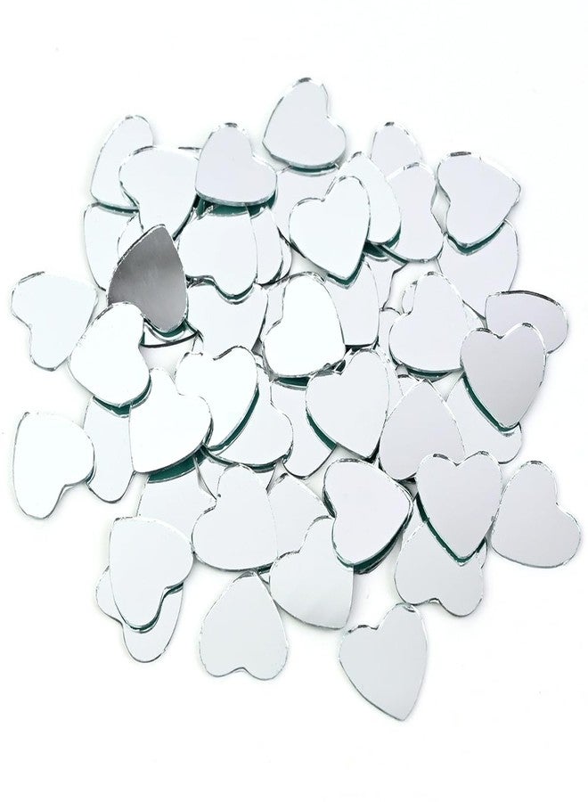 Embroiderymaterial Heart Shaped Shisha Mirrors for Lippan Art, Embellishments, Jewelry Making, and Crafts (100 Pack, 20 * 17 mm) (Heart Shape) - Image 1