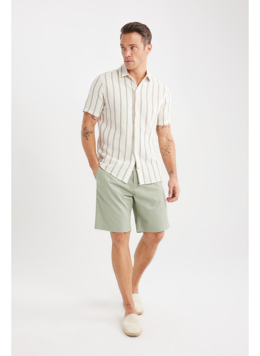 Man Regular Fit Gabardine Bermuda