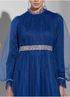 Namshi X Trendyol Embellished Belt Shimmer Dress  - Image 3
