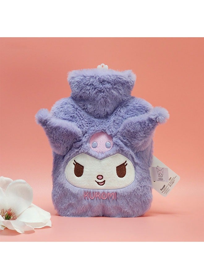 general 1 liter hot water bottle hand and foot heating hot water bottle and cold compress with cute anime character plush pain relief cover with cute faux fur case - Image 4