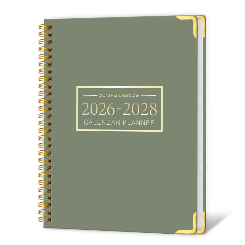 Kamoy 2026-2028 Monthly Planner - 3 Year Monthly Planner 2026-2028, Jan. 2026 - Dec. 2028, 8.5" x 11", 36 Months Calendar Planner with Spiral Bound, Notes Pages, Perfect for School & Office for Women & Men - Green - Image 1