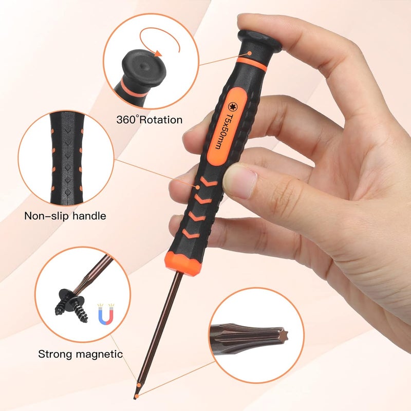 Jorest مفك براغي دقيق JOREST T5 Torx للأمان مع أداة سبودجر لإصلاح وتنظيف واستبدال الأجزاء لجهاز PS345 وSwitch وXbox وWii وLaptop وMacbook وغيرها - Image 2