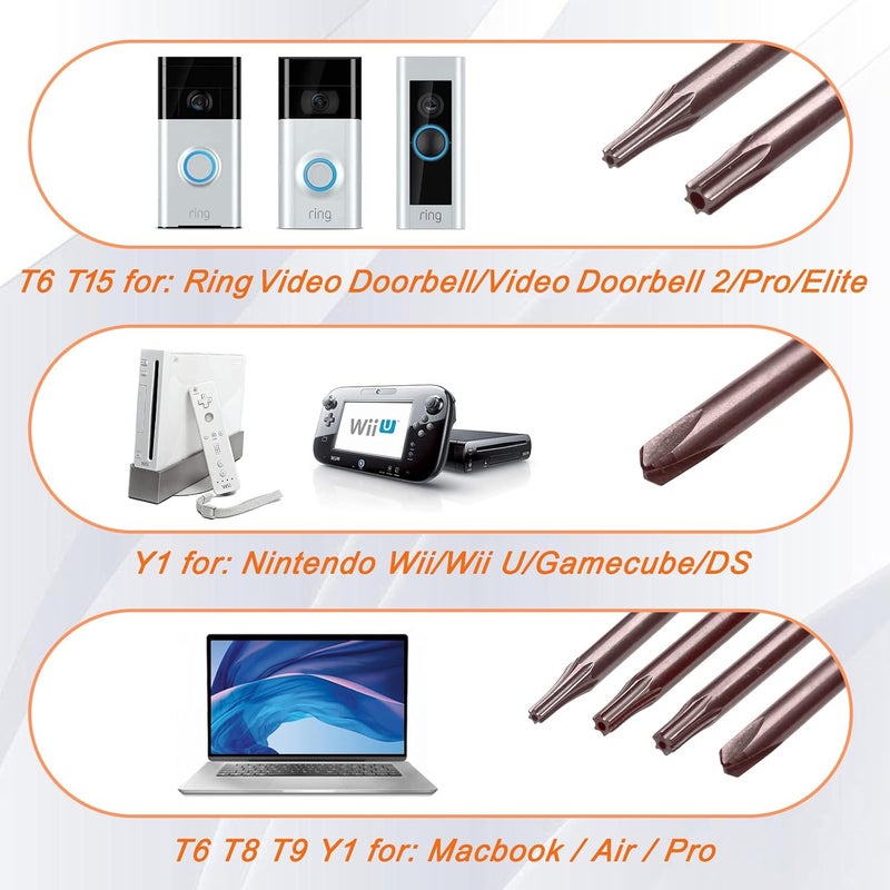 Jorest مفك براغي دقيق JOREST T5 Torx للأمان مع أداة سبودجر لإصلاح وتنظيف واستبدال الأجزاء لجهاز PS345 وSwitch وXbox وWii وLaptop وMacbook وغيرها - Image 4