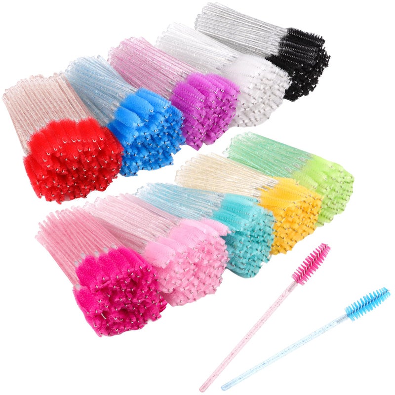 COCIDE 500Pcs Colorful Eyebrow Brush Eyelash Comb Lash Brushes Disposable Mascara Wands Lash Spoolies for Eyelash Extensions Supplies Makeup Applicators - Image 1