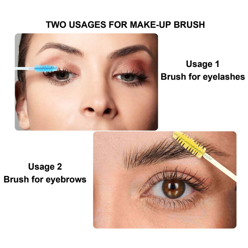 COCIDE 500Pcs Colorful Eyebrow Brush Eyelash Comb Lash Brushes Disposable Mascara Wands Lash Spoolies for Eyelash Extensions Supplies Makeup Applicators - Image 2