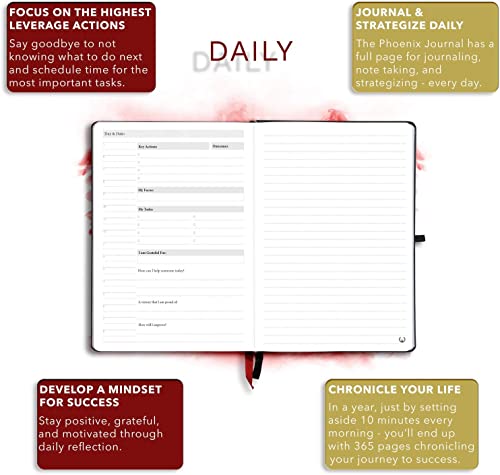 Phoenix Planner The Phoenix Journal - Best Daily Goal Planner, Organizer, & Calendar for Goal Setting, Gratitude, Happiness, & Productivity - Vision Board & Habit Tracking - 12 Weeks, Undated, Hardcover (Executive) - Image 4
