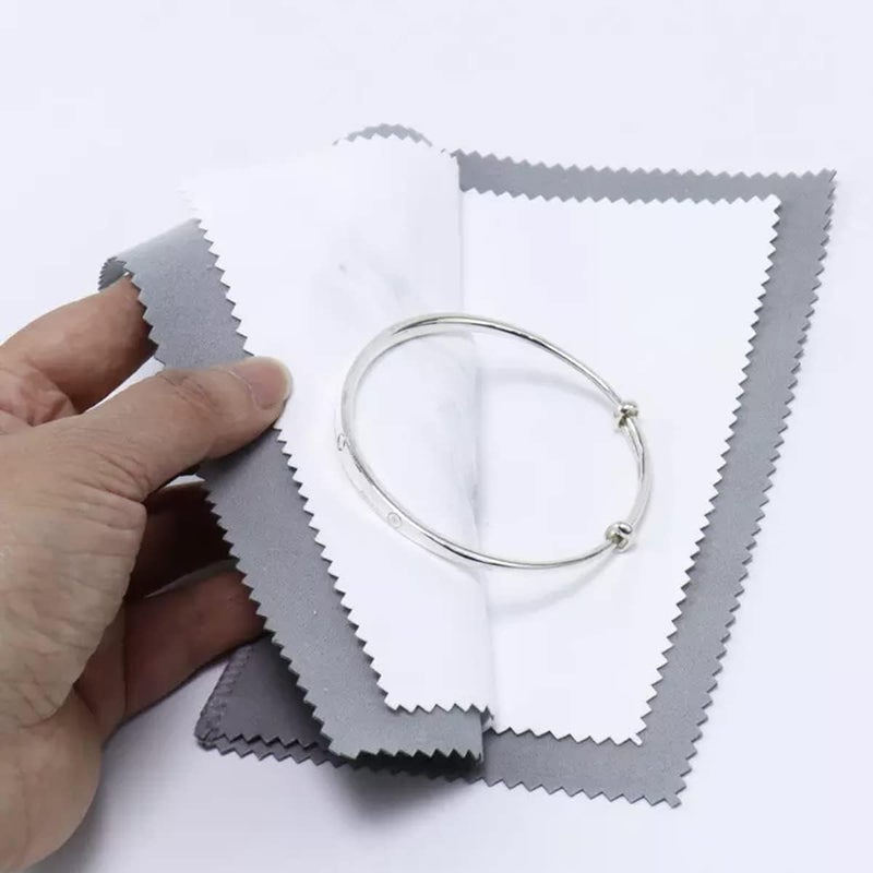 LifHap 4Pcs Silver Polishing Cloth Large Jewelry Cleaning ClothsMultiLayer DoubleSided Jewelry Cleaning Cloth for GoldSterling Silver Platinum Silver Jewelry Cleaner Tarnish Remove - Image 4