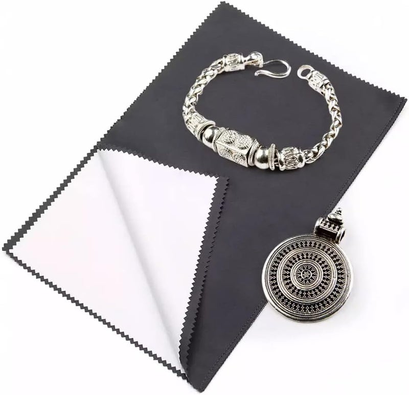 LifHap 4Pcs Silver Polishing Cloth Large Jewelry Cleaning ClothsMultiLayer DoubleSided Jewelry Cleaning Cloth for GoldSterling Silver Platinum Silver Jewelry Cleaner Tarnish Remove - Image 5