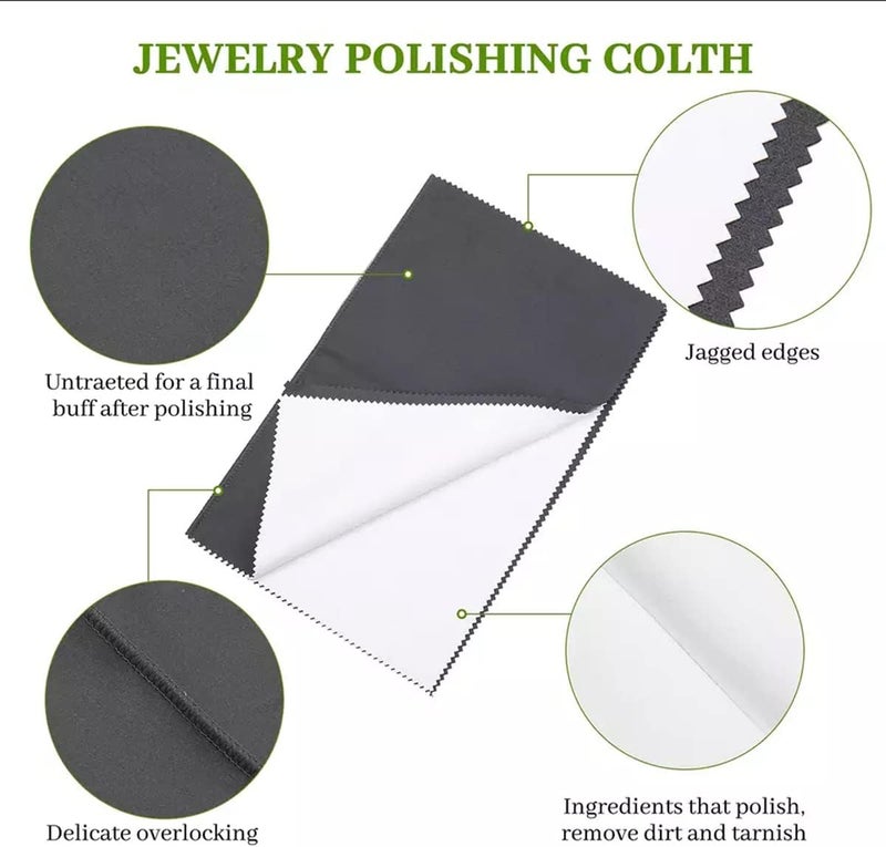 LifHap 4Pcs Silver Polishing Cloth Large Jewelry Cleaning ClothsMultiLayer DoubleSided Jewelry Cleaning Cloth for GoldSterling Silver Platinum Silver Jewelry Cleaner Tarnish Remove - Image 3