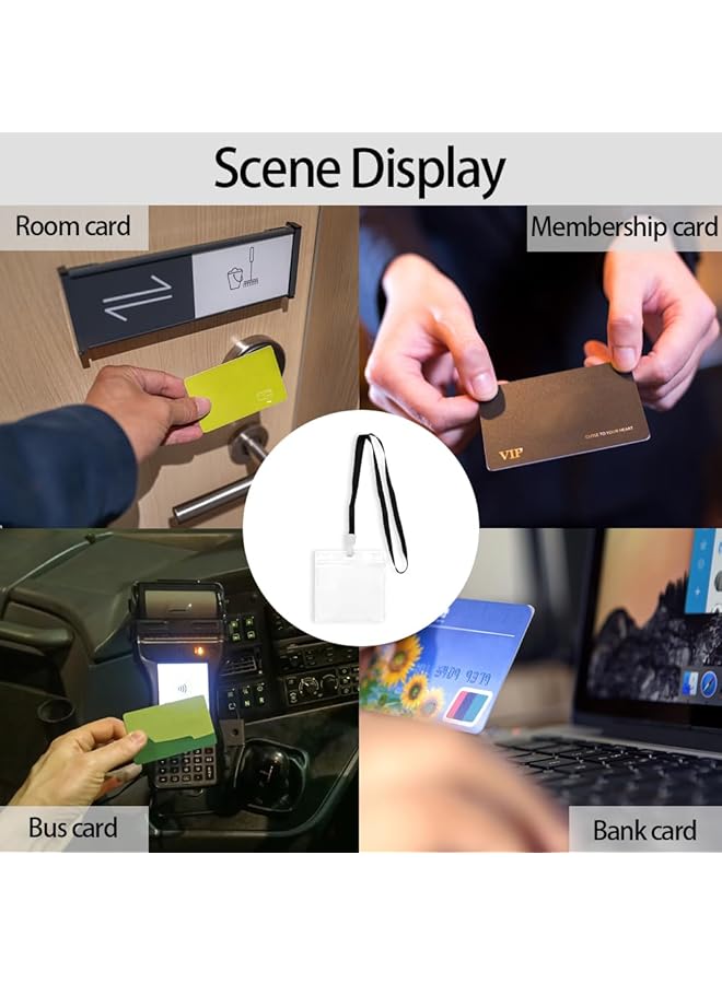 إيروريكس 6 قطع من أربطة العنق مع حامل بطاقات، حامل بطاقات شفاف لحمايه بطاقات الهوية، حامل بطاقات شفاف مقاوم للماء مع رباط العنق، دياو باي جي اس ايه - Image 4
