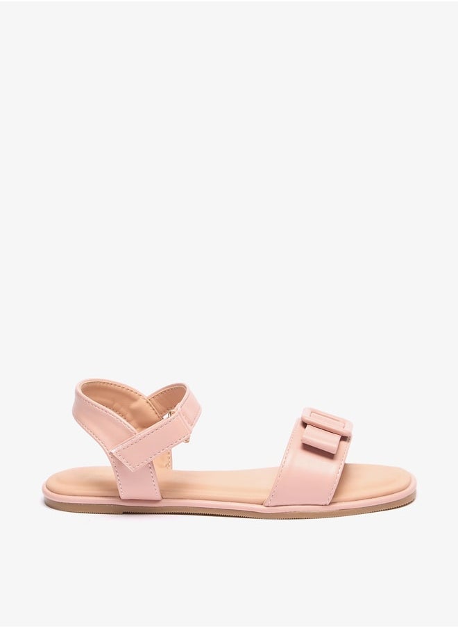 Flora Bella By Shoexpress Girls Buckle Accent Flat Sandals with Hook and Loop Closure  - Image 3