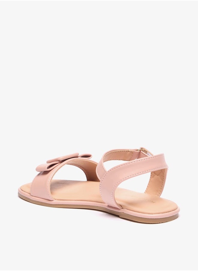 Flora Bella By Shoexpress Girls Buckle Accent Flat Sandals with Hook and Loop Closure  - Image 2