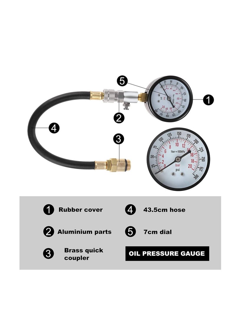 ABBASALI Professional Petrol Engine Compression Tester, Motorbike Cylinder Pressure Tester Engine Cylinder Leakage Test Tool  - Image 3