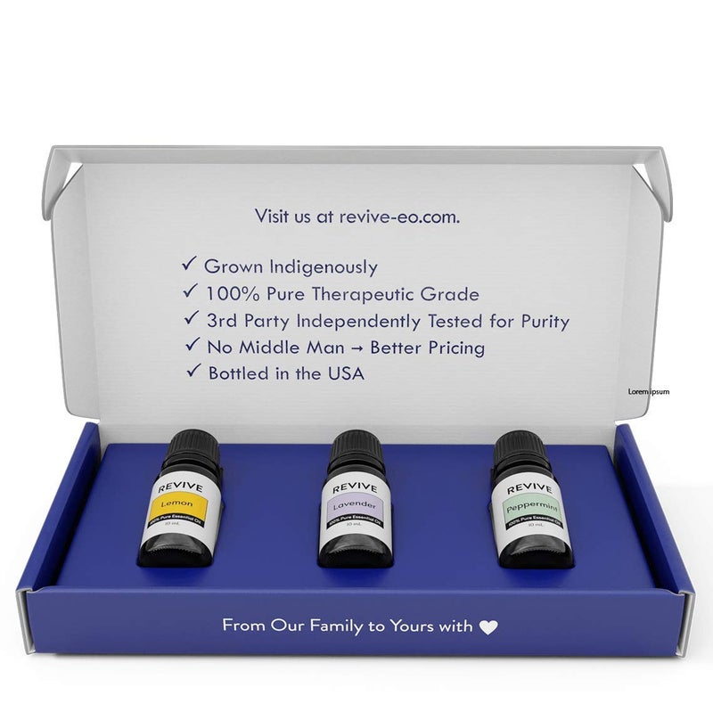 REVIVEEO Top 3 Essential Oils Kit by Revive Essential Oils -100% Pure Therapeutic Grade, for Diffuser, Humidifier, Massage, Aromatherapy, Skin & Hair Care - Cruelty Free - Unrefined Oils with No Fillers - Image 2