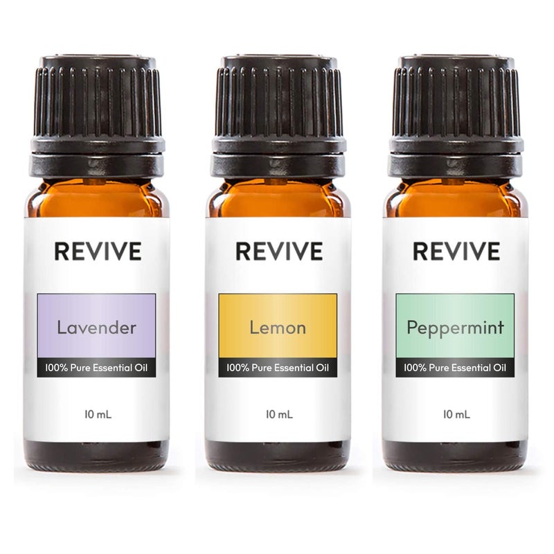 REVIVEEO Top 3 Essential Oils Kit by Revive Essential Oils -100% Pure Therapeutic Grade, for Diffuser, Humidifier, Massage, Aromatherapy, Skin & Hair Care - Cruelty Free - Unrefined Oils with No Fillers - Image 1