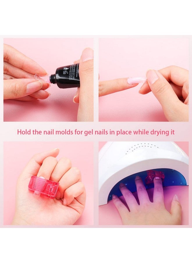 BELOVING 10Pcs Nail Tip Clips, Nail Clips For Poly Nail Gel, Nail Extension Gel Quick Building Nail Tips Clip For Dip Powder Nail Kit False Nail Tips And Dual Forms Manicure Nail Art Tools, Pink - Image 5