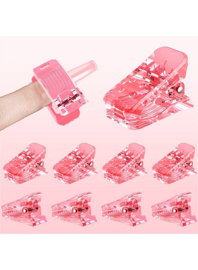 BELOVING 10Pcs Nail Tip Clips, Nail Clips For Poly Nail Gel, Nail Extension Gel Quick Building Nail Tips Clip For Dip Powder Nail Kit False Nail Tips And Dual Forms Manicure Nail Art Tools, Pink - Image 1
