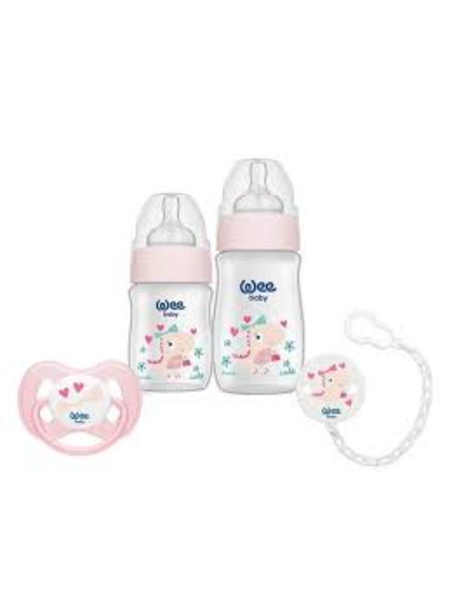 Wee baby A 4-piece pink set featuring small dinosaur shapes. - Image 2