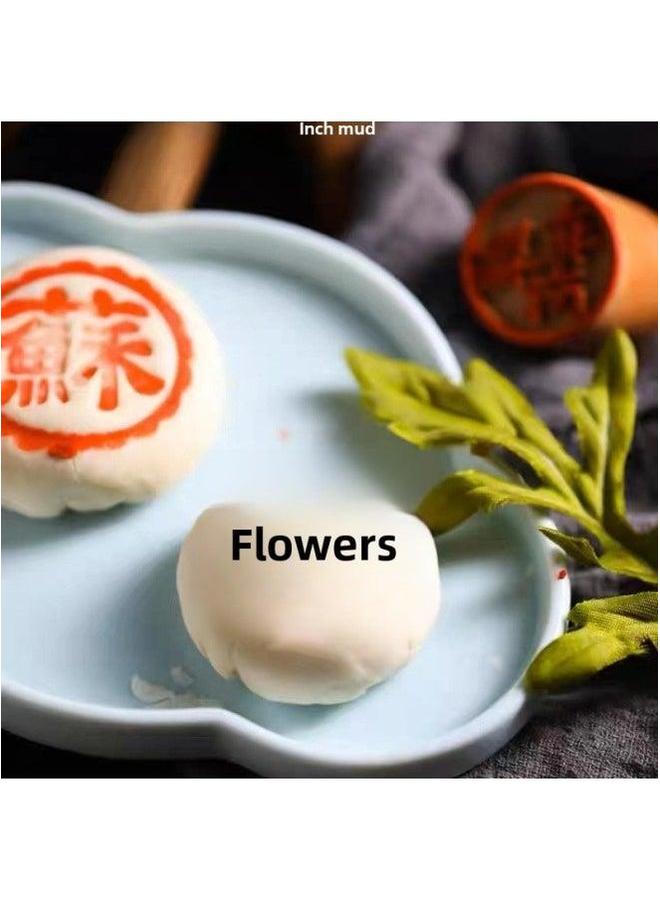 Steamed Bread Stamp Moon Cake Pastry White-skin Crisp Su-style Fuxi Pasta Wholesale-Specifications:5cm Lotus Paste Seal Comes With Red Plain  - Image 5